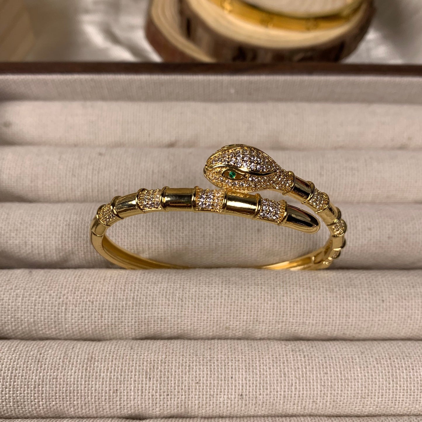 Golden exotic style snake bangle