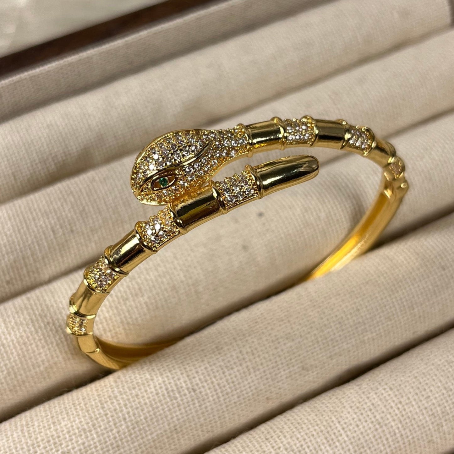 Golden exotic style snake bangle