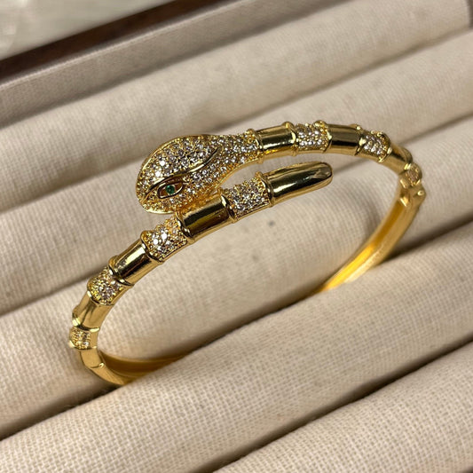 Golden exotic style snake bangle